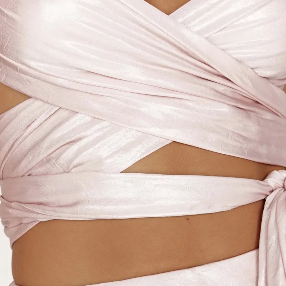 Georgie wrap over tie top - blush pink - Picture 4 of 6